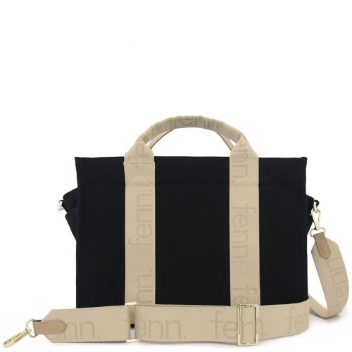 Petite Canvas – Black – Gold Zip – Toffee Handle