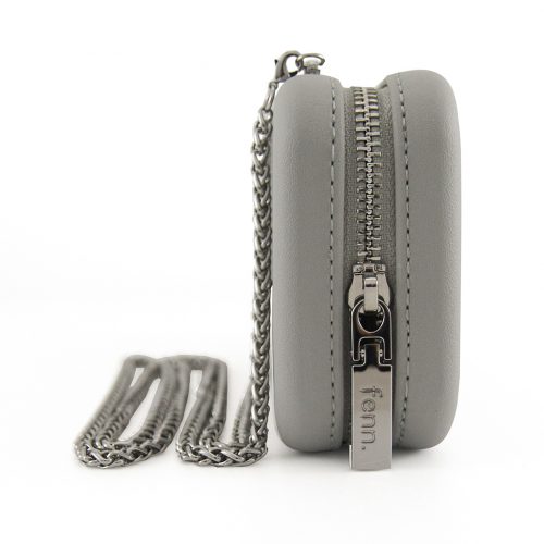 Wallets – Grey – Silver Zip – Silver Chain - Image 4