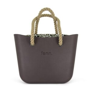 Original Collection – Choc – Pattern 10 Inner – Silver Zip – Rope Handle