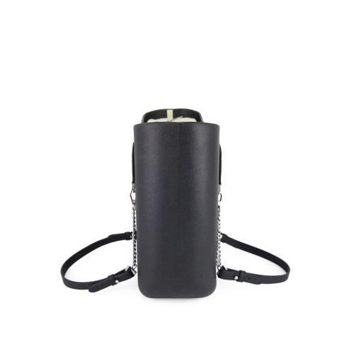 Original Collection – Black – Beige Inner – Silver Zip – Black / Silver Chain Handle - Image 2