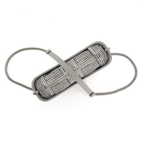 Classic Collection – Grey – Silver Chain Handle – Grey – Pattern 5 Inner - Image 4