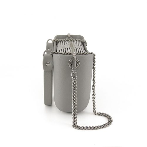 Classic Collection – Grey – Silver Chain Handle – Grey – Pattern 5 Inner - Image 2