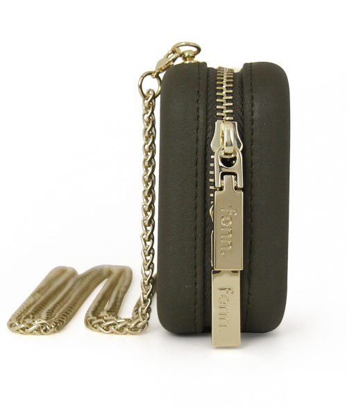 Wallets – Army Green – Gold Zip – Gold Chain - Image 3