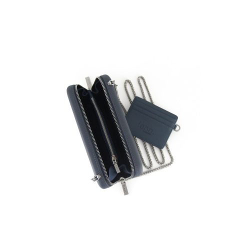 Wallets – Denim – Silver Zip – Silver Chain - Image 5