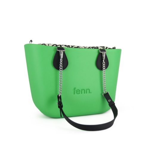 Petite – Apple – Pattern 48 Inner – Silver Zip – Black / Silver Chain Handle - Image 3