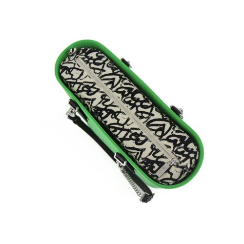 Petite – Apple – Pattern 48 Inner – Silver Zip – Black / Silver Chain Handle - Image 4