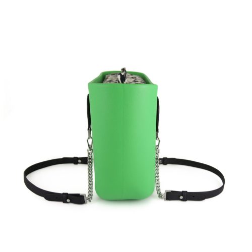 Petite – Apple – Pattern 48 Inner – Silver Zip – Black / Silver Chain Handle - Image 2