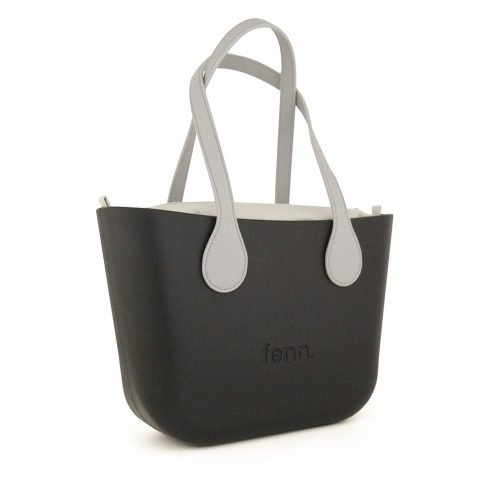 Petite – Black – Grey Inner – Grey Microfibre Flat Handle - Image 2