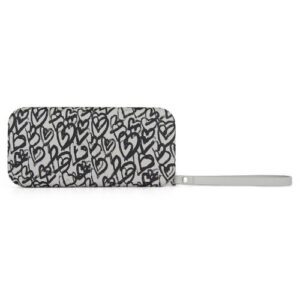 Wallets – Grey Heart – Silver Zip – Grey Strap