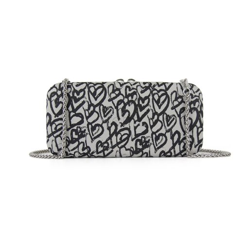 Wallets – Grey Heart – Silver Zip – Silver Chain - Image 3