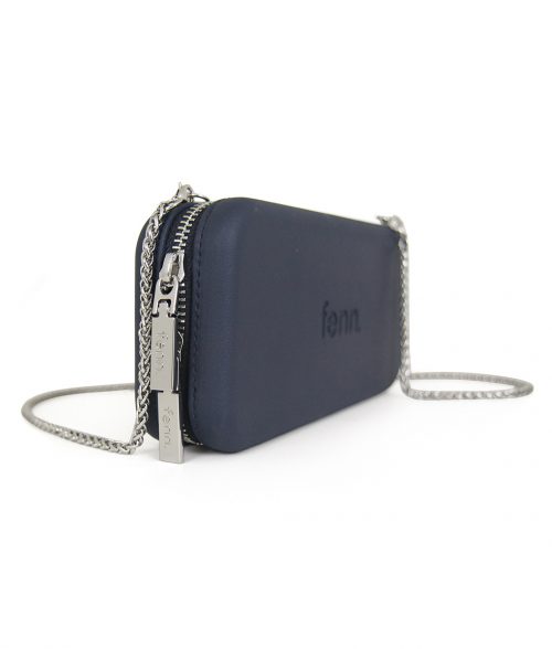 Wallets – Navy – Silver Zip – Silver Chain - Image 5