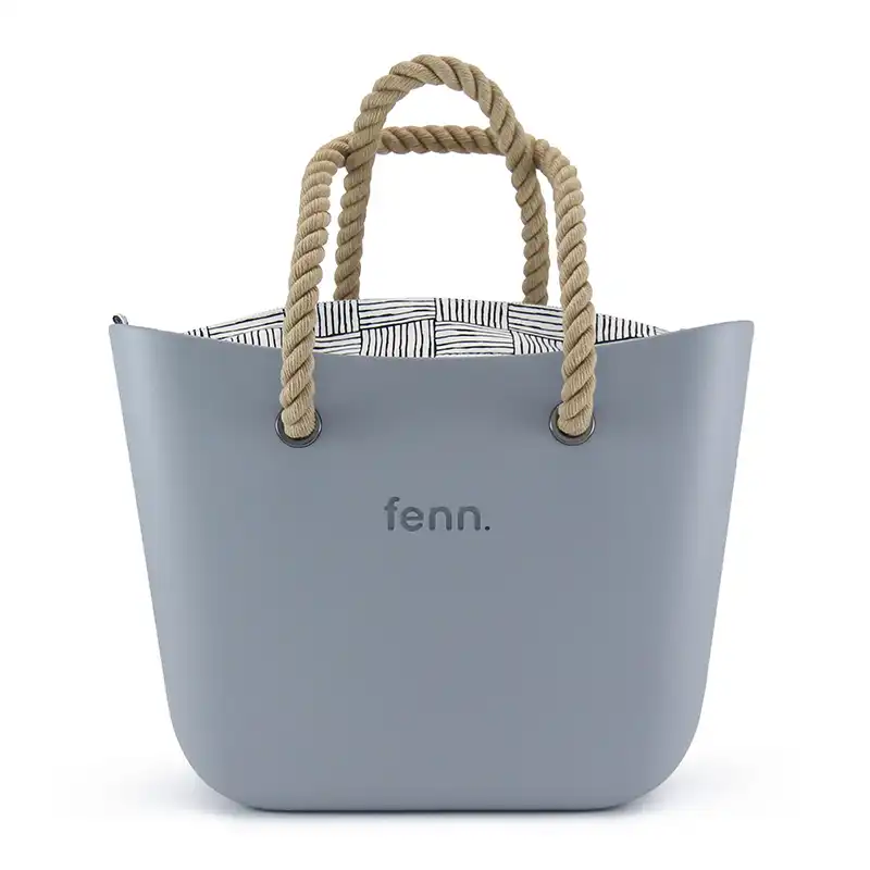 ORIGINAL COLLECTION – BLUE HAZE – pattern 5 inner – silver zip – rope handle