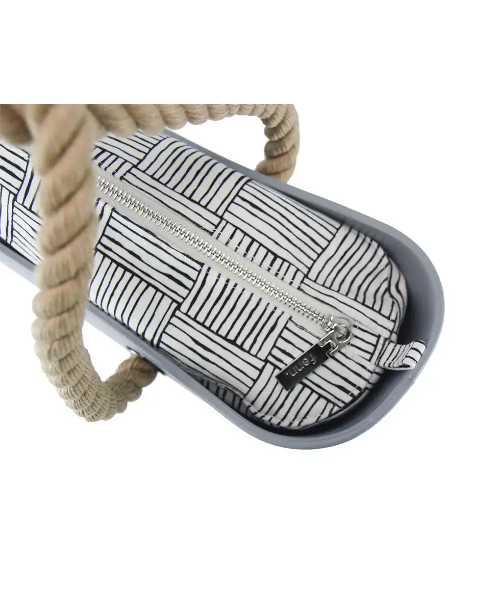 ORIGINAL COLLECTION – BLUE HAZE – pattern 5 inner – silver zip – rope handle - Image 2