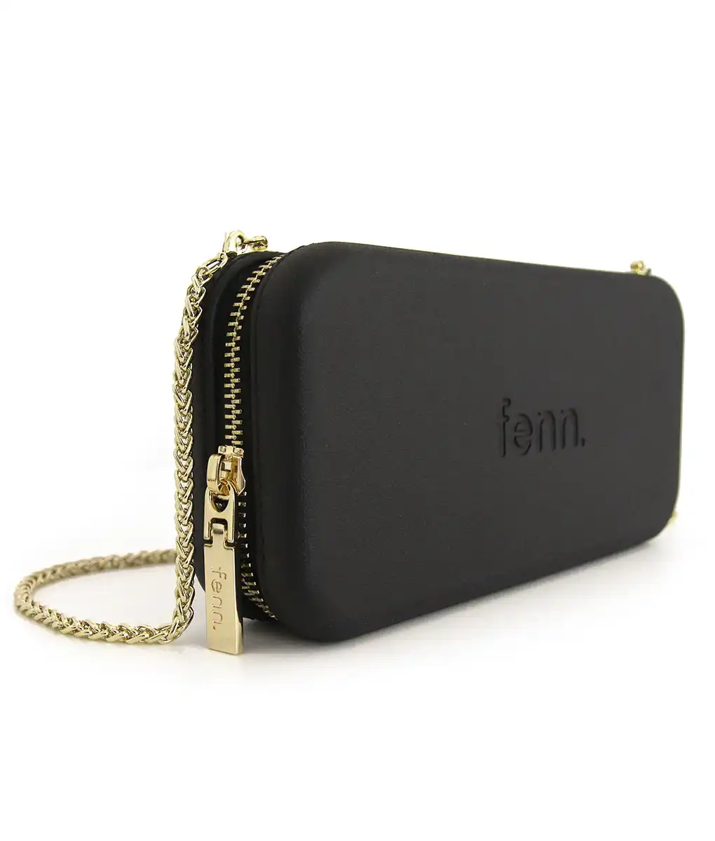 WALLET – BLACK – gold zip – gold chain - Image 3