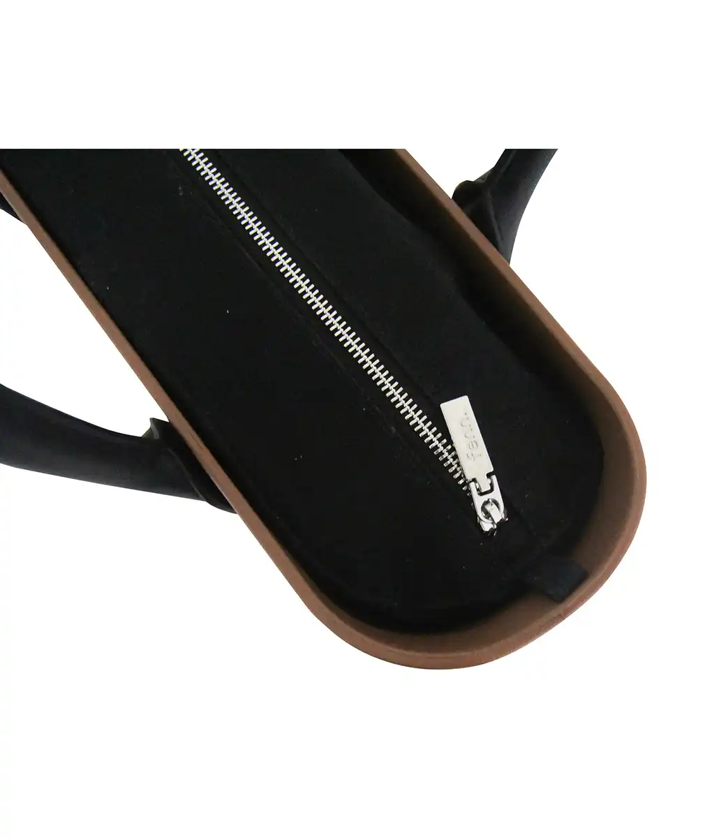 Original Collection – Dark Tan – Black Microfibre Round Swiss Cross – Handle – Black Inner